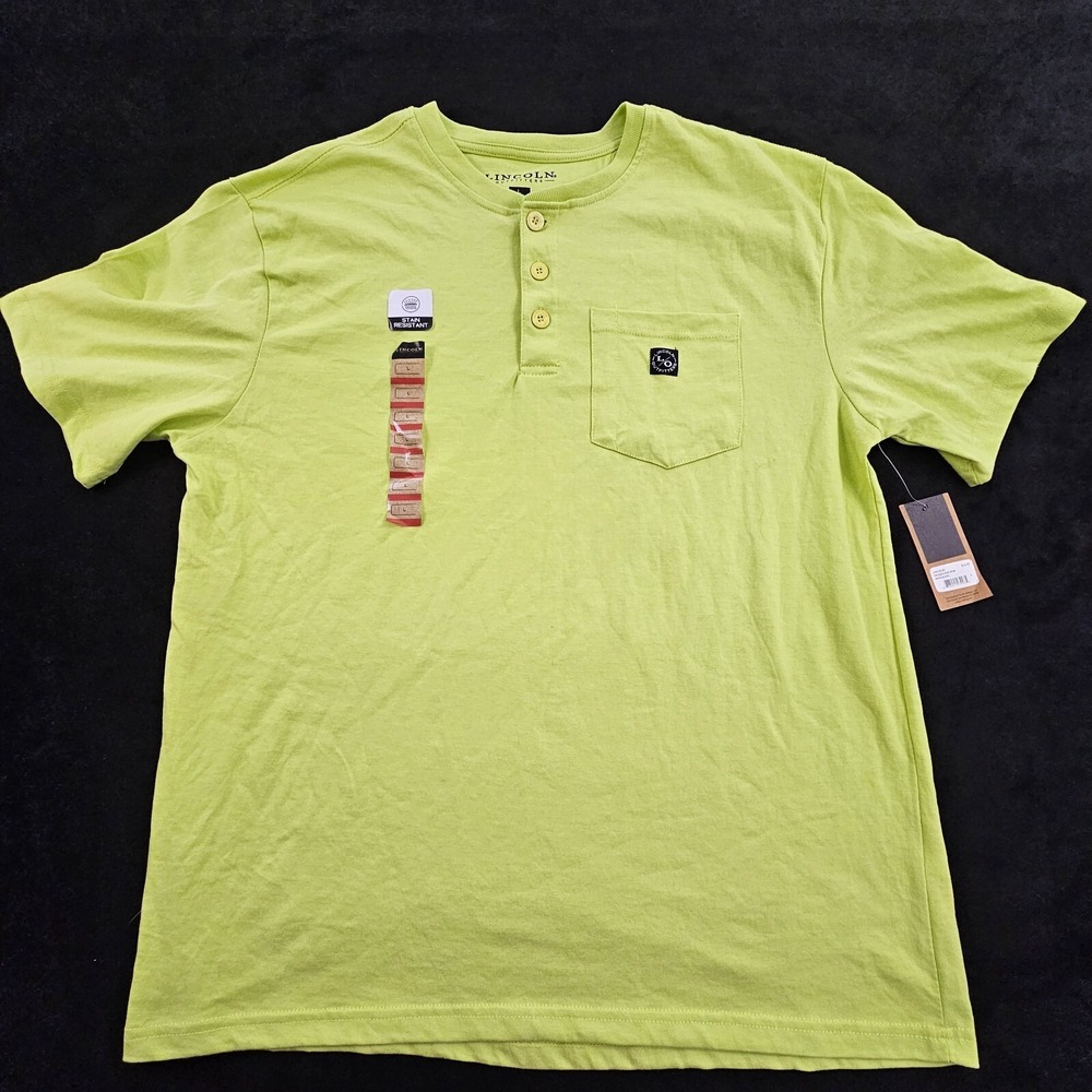 Lincoln Outfitters Yellow Short Sleeve Cotton Blend Pocket T-Shirt Men's L